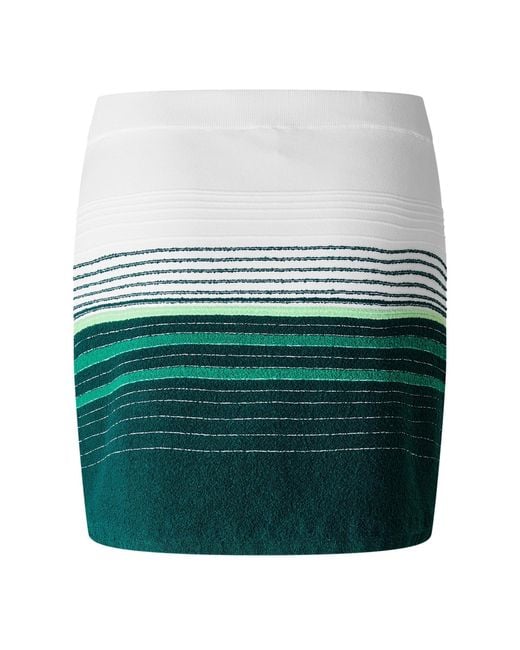 Casablanca Green Striped Wrap-Front Mini Skirt