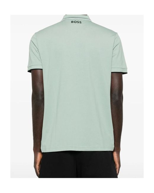 Boss Green Striped-Trim Polo Shirt for men