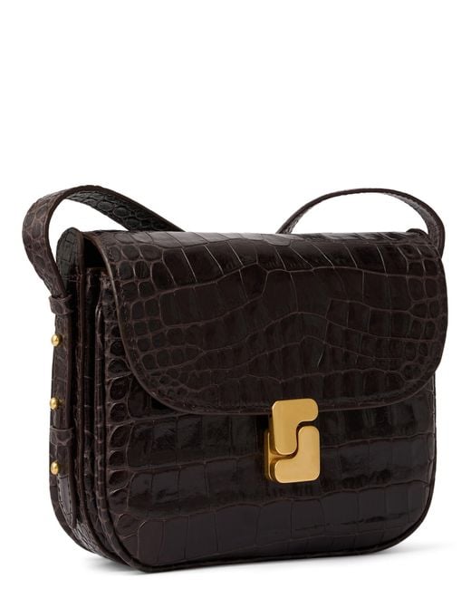 Soeur Black Mini Embossed-Leather Shoulder Bag