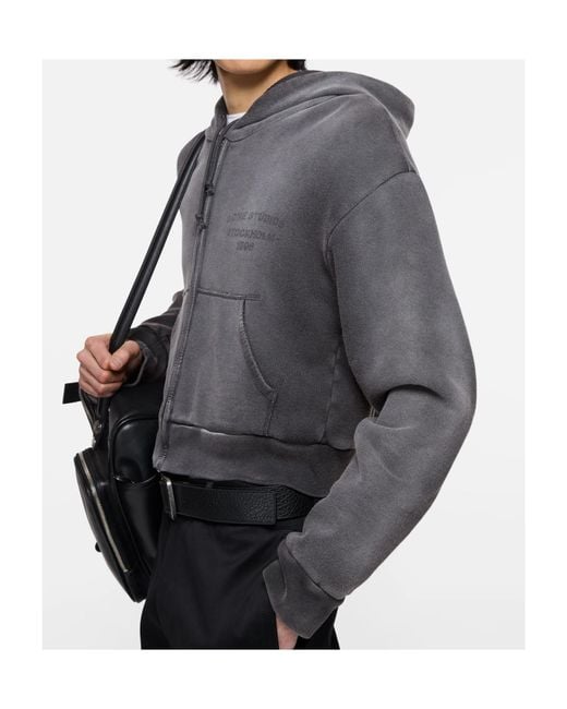 Acne Gray Sprayed Zip Hoodie for men