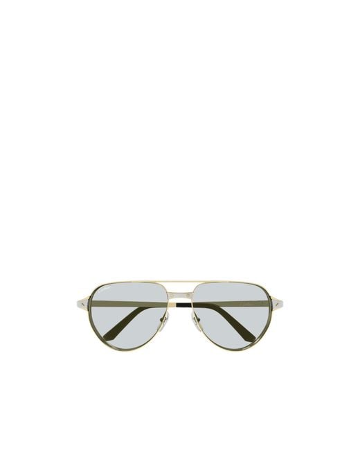 Cartier Metallic Aviator Frame Sunglasses for men
