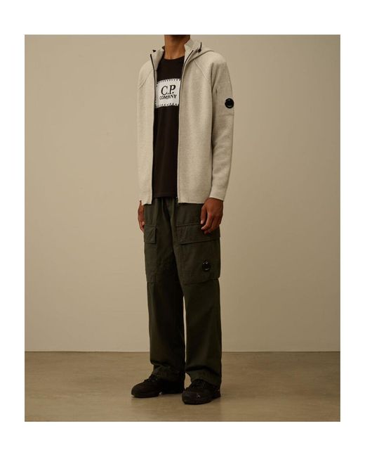 C P Company Natural Zip-Up Hoodie for men