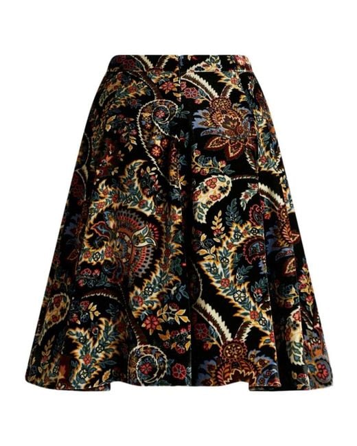 Etro Black Paisley Skirt