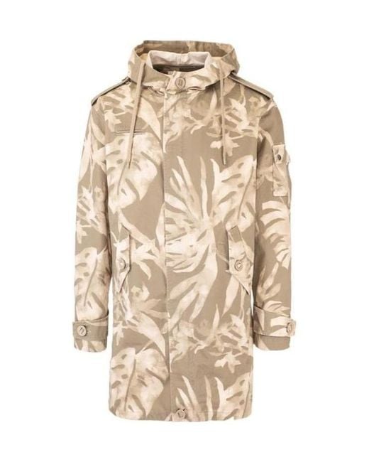Saint Laurent Natural Graphic Print Parka for men