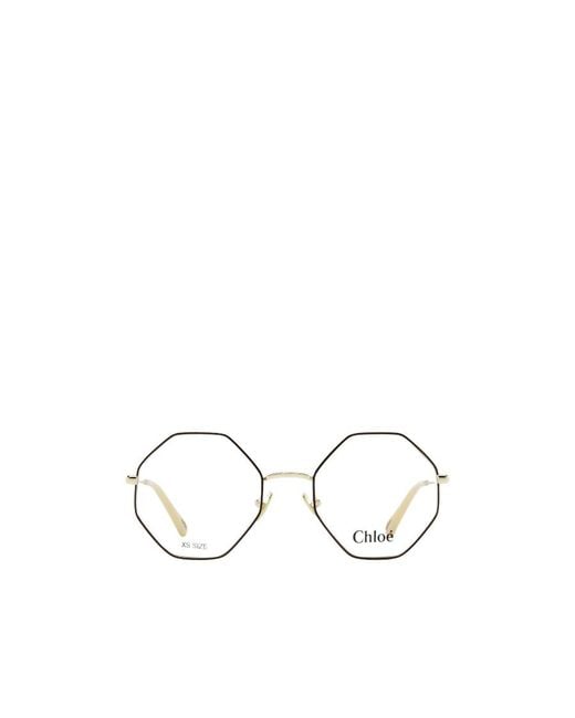 Chloé White Chloé Eyewear Octagonal Frame Glasses