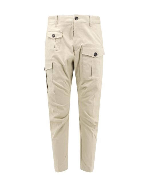 DSquared² Natural Logo-Patch Cargo Pants for men