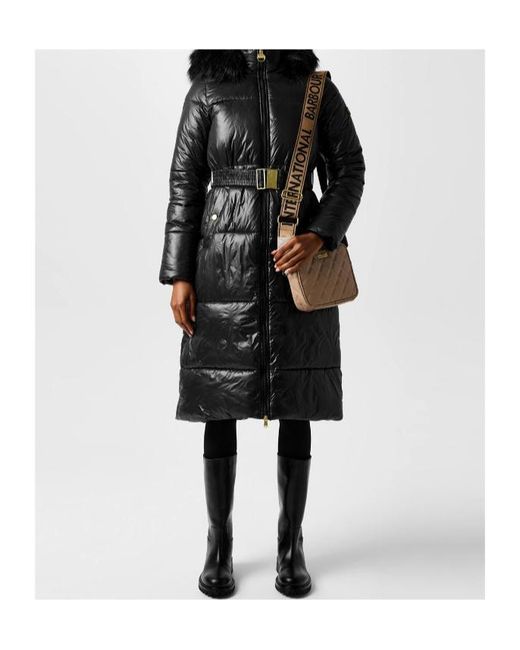Barbour Black Saskia Long Puffer Jacket