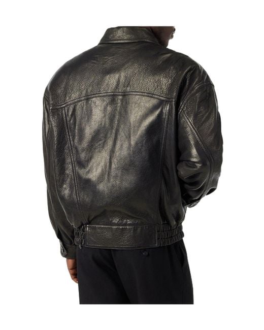 Saint Laurent Black Leather Jacket for men