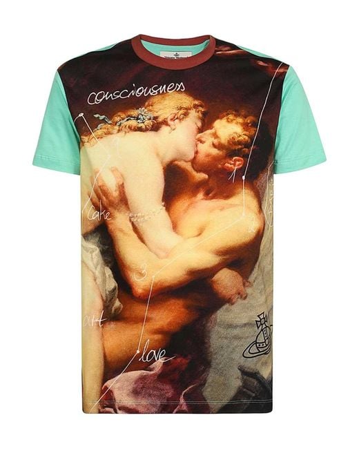 Vivienne Westwood Orange Graphic Print Crewneck T-Shirt for men