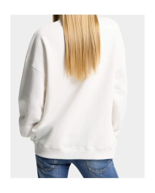 DSquared² White Iconique Relax Fit Crewneck Sweatshirt