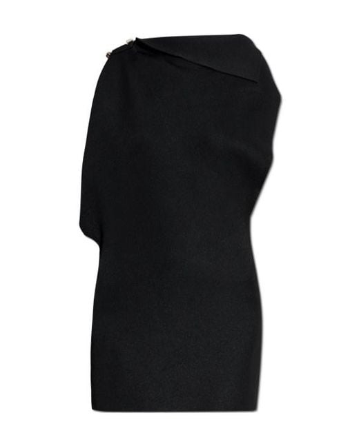 Jacquemus Black La Mini Robe Trapeze Cowl Neck Mini Dress