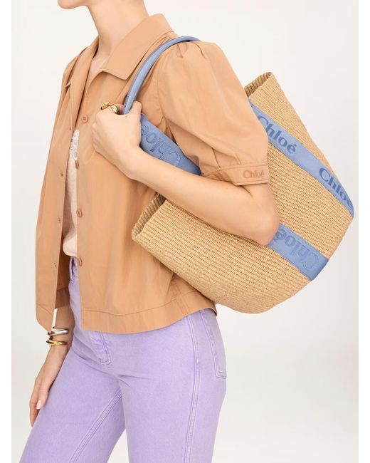Chloé Blue Large Woody Basket