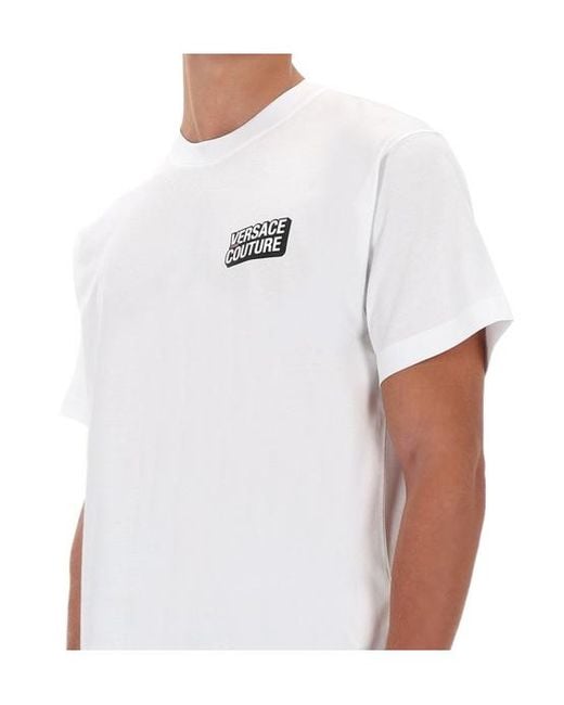 Versace White Jeans Couture Logo Patch T-Shirt for men