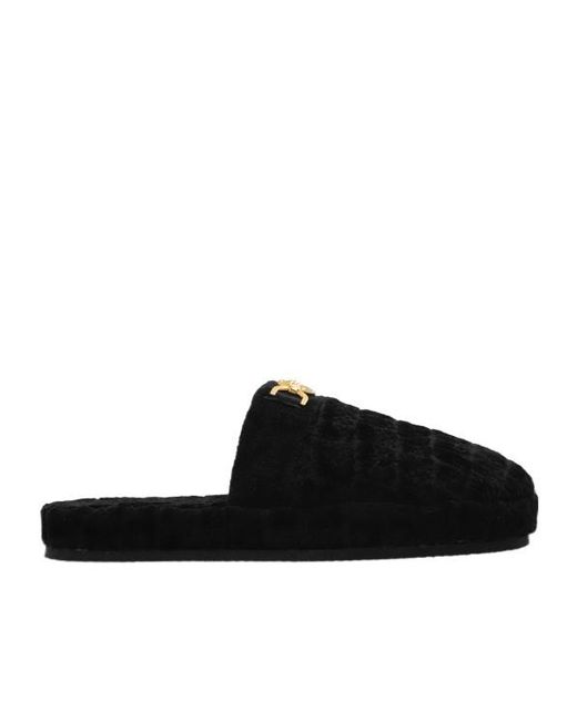 Versace Black Round Head Slippers for men