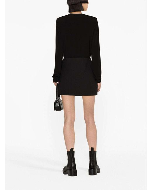 Versace Black Low Rise Straight Hem Mini Skirt