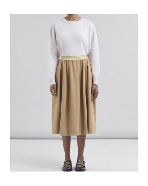 Marni Natural Logo Symbol Midi Skirt