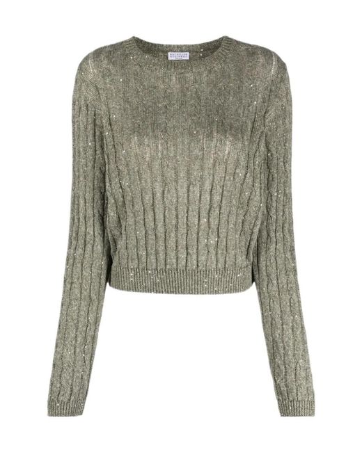 Brunello Cucinelli Green Long Sleeves Jumper