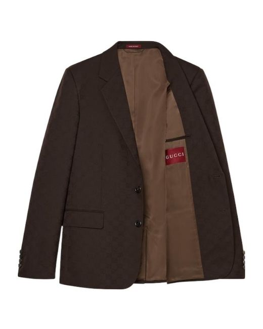 Gucci Brown Monogrammed Buttoned Suit for men
