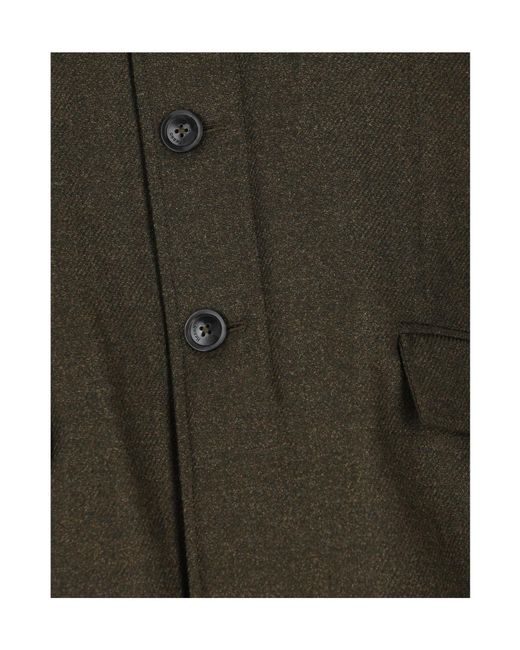 Herno Green Stand-Up Collar Button Casual Jacket for men
