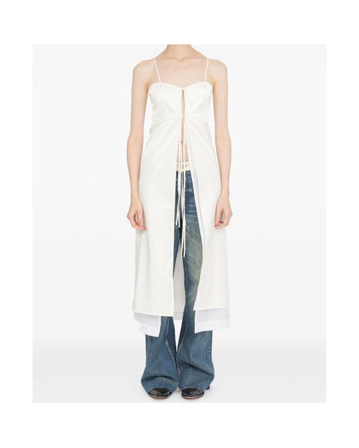 MM6 by Maison Margiela White Sleeveless Midi Dress