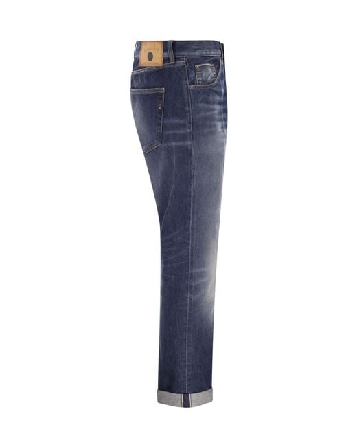 Dondup Blue Icon Regular-Fit Five-Pocket Jeans for men