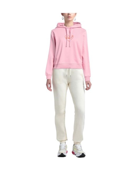 DIESEL Pink Solid Color Hooded Sweatshirt