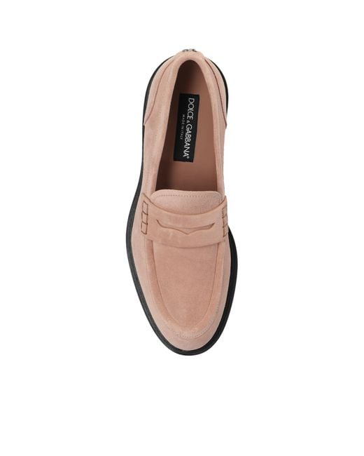 Dolce & Gabbana Brown Round Toe Loafers
