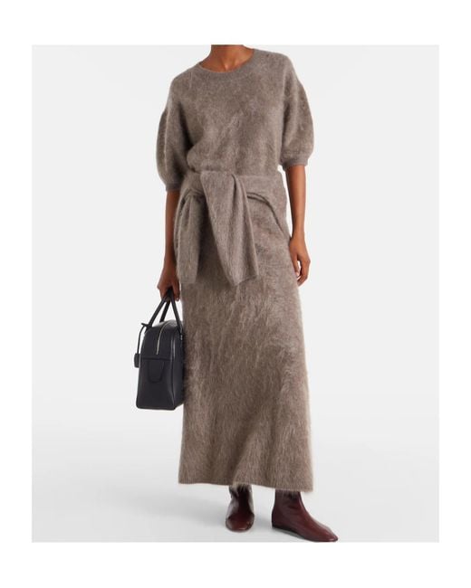 Lisa Yang Brown Asta Cashmere Maxi Skirt