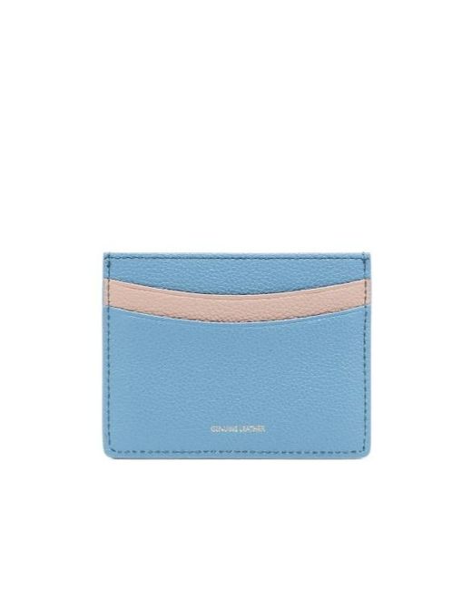 Emporio Armani Blue Tumbled Leather Card Holder