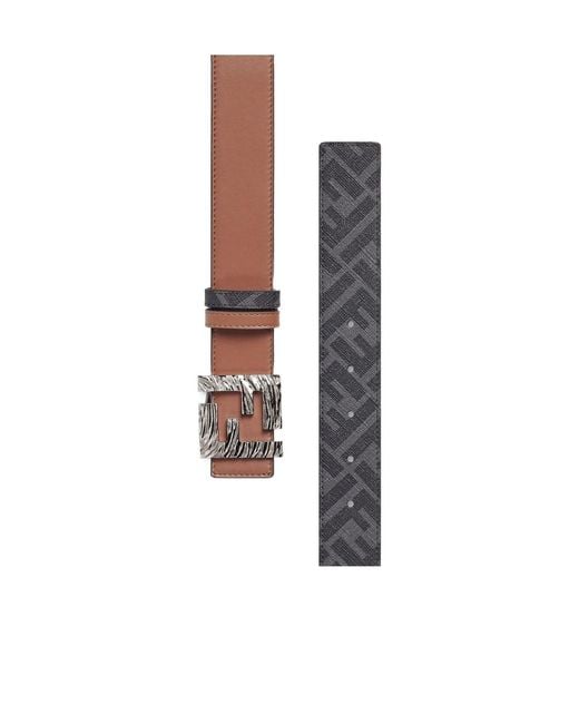 Fendi White Ff Squared Reversible Belt for men