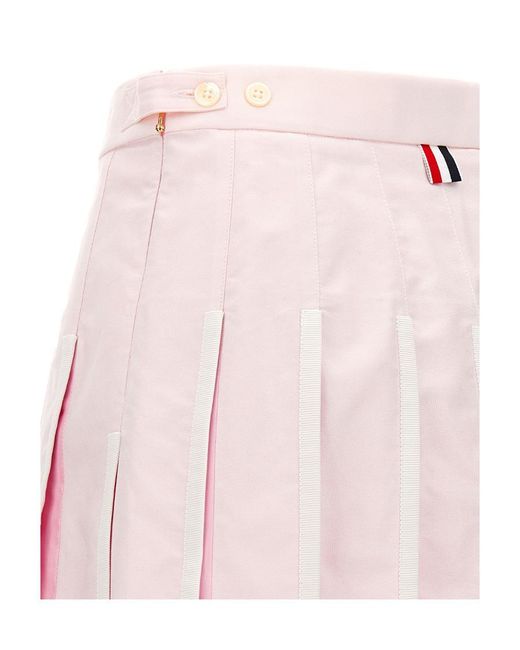 Thom Browne Pink Pleated Skirt