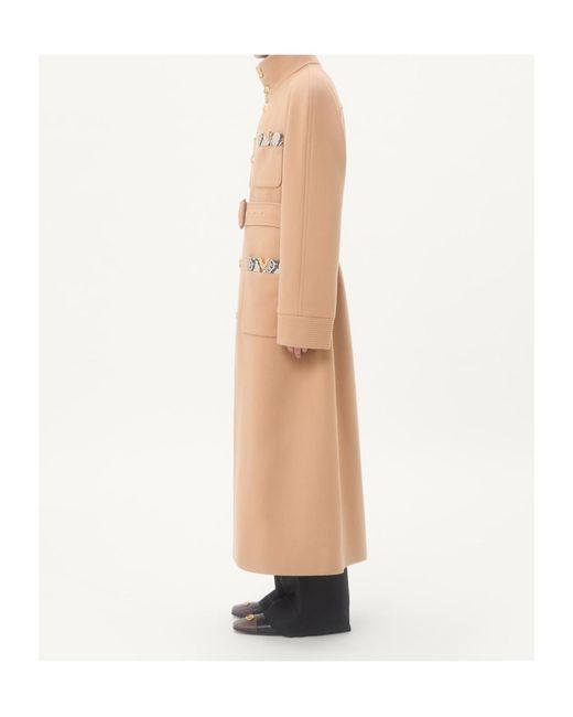 Valentino Natural Double-Breasted Wool Trench Coat for men