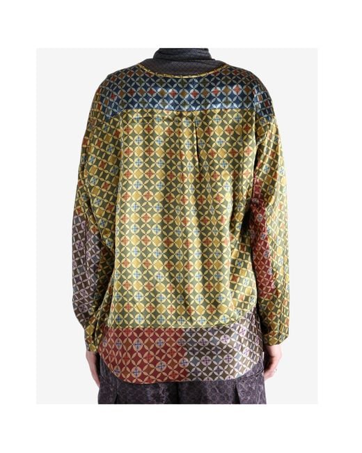 Dries Van Noten Green Caias Drop Shoulder Shirt
