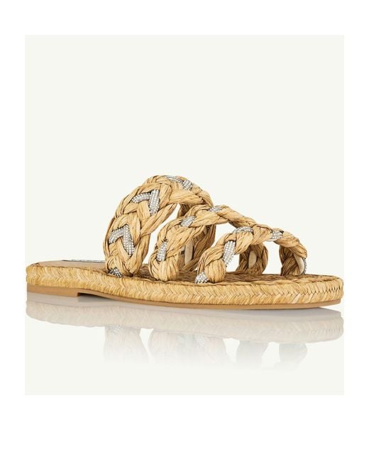 Aquazzura Metallic Embellished Slip-On Sandals