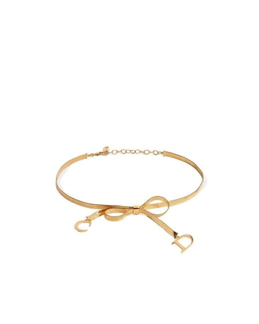 Dior Metallic Cd Ribbon Choker