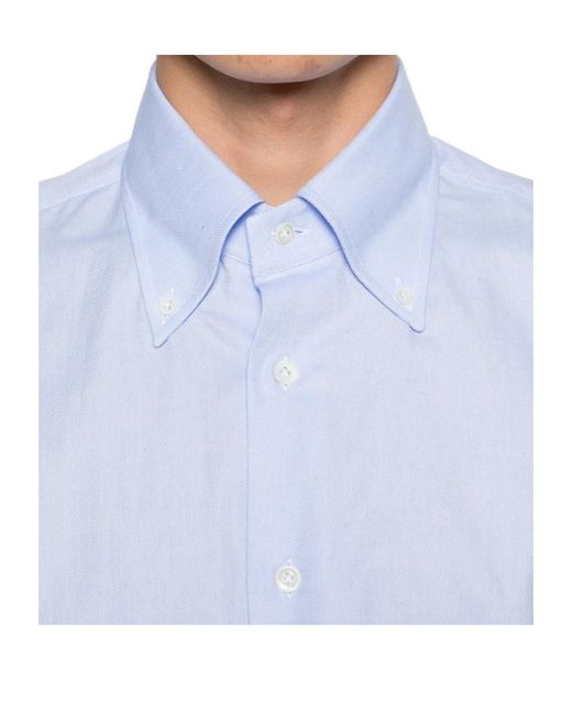 Mazzarelli Blue Long Sleeve Shirt for men