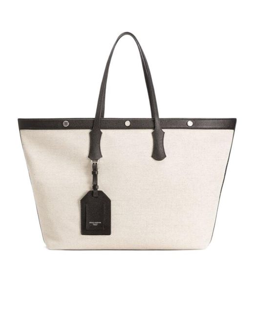 Dolce & Gabbana Natural Atene Shopping Bag for men