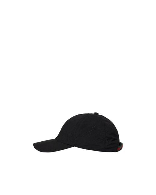 Gucci Black Cotton Baseball Hat With Print for men