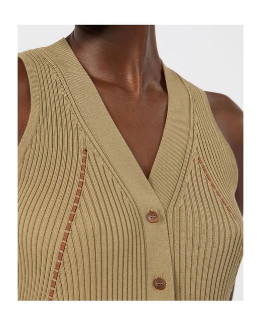 Max Mara Green Cotton And Viscose Yarn Gilet