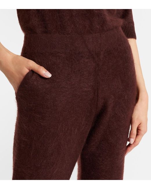 Dorothee Schumacher Brown Fluffy Statement Wool And Cashmere-Blend Flared Pants
