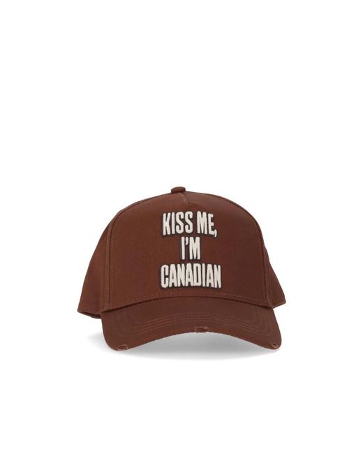 DSquared² Brown Patterned Hat for men