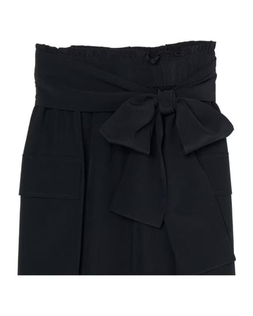 Joseph Blue Paperbag-Waist Tie-Fastening Midi Skirt
