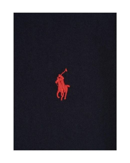Polo Ralph Lauren Blue Polo Pony Embroidered Curved Hem Shirt for men