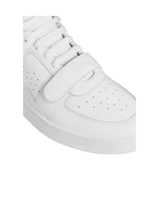 Céline White Ct-02 Trainer Mid Sneaker With Scratch