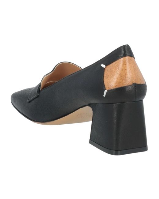 Maison Margiela Blue Square-Toe Genuine Leather Loafers