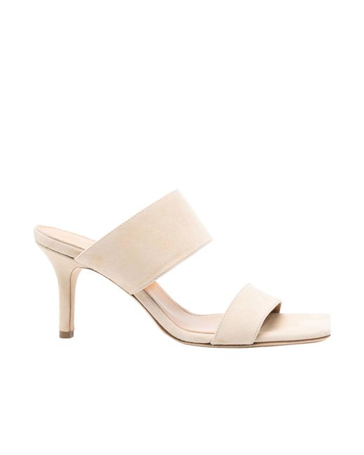 Aeyde Natural Square Toe High Heel Sandals