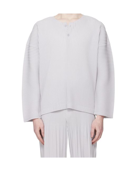 Homme Plissé Issey Miyake White Homme Plissé Issey Miyake Monthly Colors February Henley-Neck Top for men