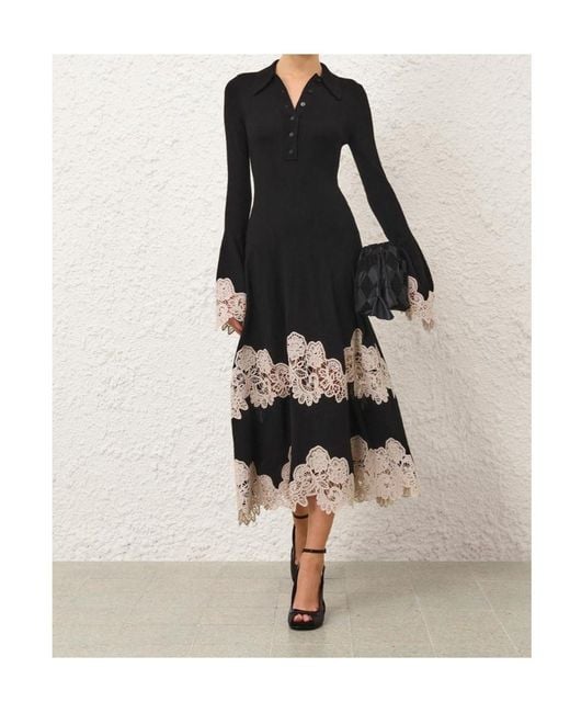 Zimmermann Black Valiant Merino Lace Dress