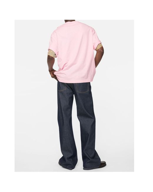 Acne Pink Logo-Patch Jeans for men