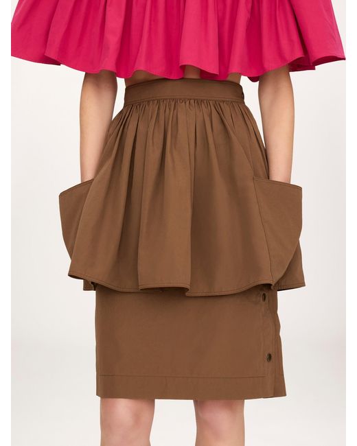 Chloé Brown Chloé Layered Utility Skirt